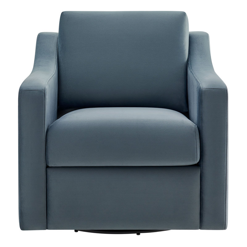 Liora Performance Velvet Armchair, Cadet Blue Velvet