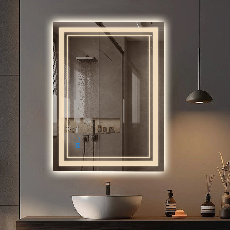  Miroir de salle de bain à DEL avec antibuée et luminosité, H 24 po x l 36 po