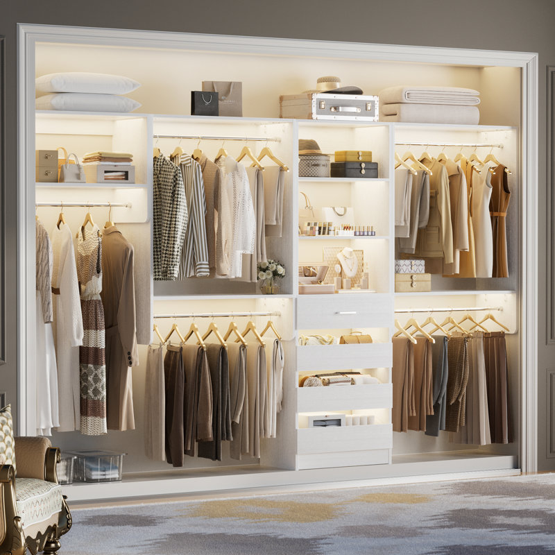 Système d'organisation l 115,7 po avec 6 tiroirs, Blanc