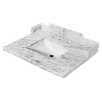Kingston Brass Pemberton 30-Inch Carrara Marble Vanity Sink Top