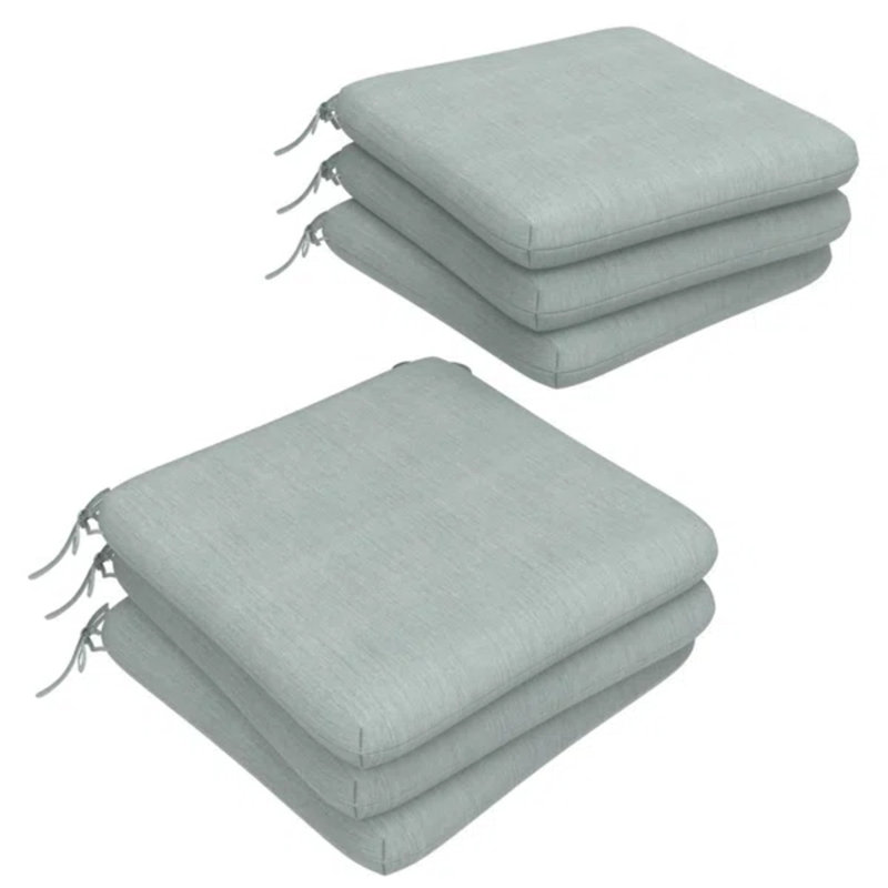 Ensemble de 6 coussins de chaise de salle à manger 18 x 18 po x 3 po Sunbrella, coussins de chaise d'extérieur Crumley, 6