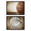 Ensemble d'art mural en toile rétro demi-basketball et filet de basketball rétro par Saint and Sailor Studios