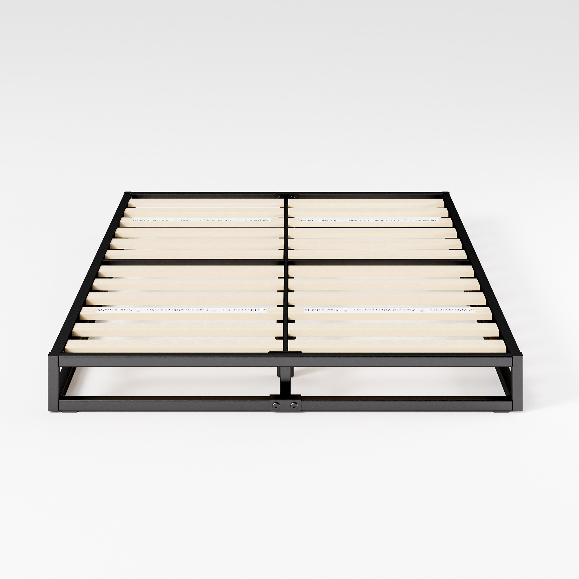 Dekker Minimal Metal Bed Frame with Wood Slats Perfect for Small Spaces No Box Spring Required Easy Assembly
