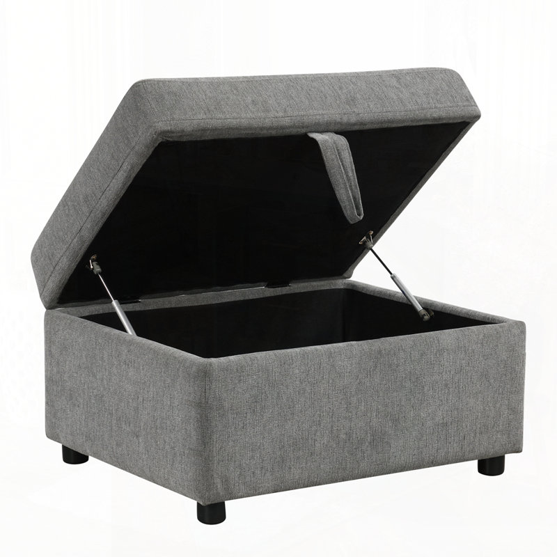 Canapé modulaire convertible polyvalent avec rangement caché et ports USB, Gris