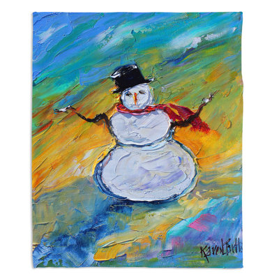 Couverture sherpa doux bonhomme de neige
