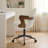 Breathable Cane Back Office Chair With Mid-Century Walnut Frame & Adjustable Swivel Base-1053717135