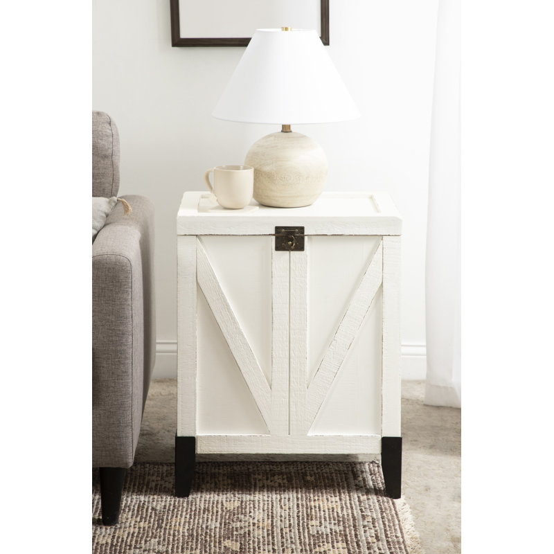 Enora Solid Wood End Table with Storage