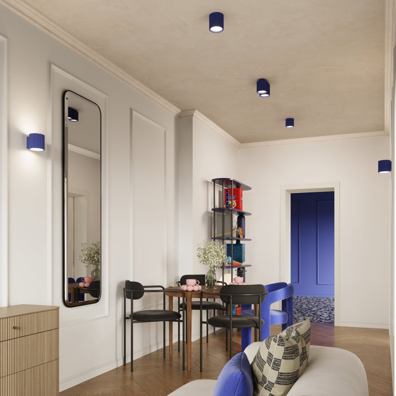 Aura Aluminium Flush Mount, Ultramarine, 10x10x10 cm, 1 Light