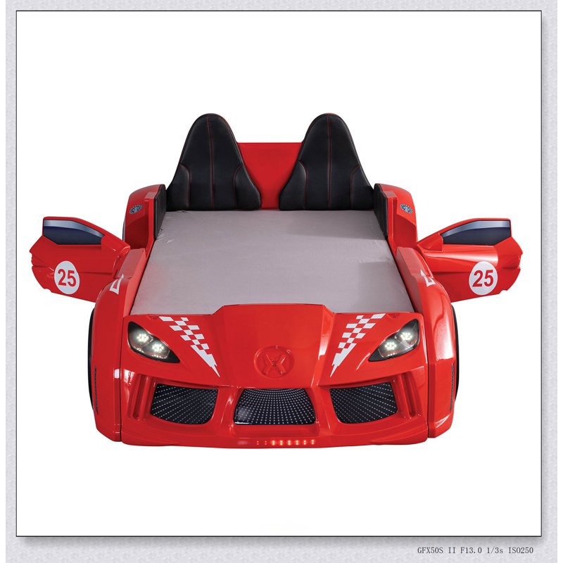 Conception de voiture de course moderne de style moderne avec deux portes magnétiques avec lumières DEL sur roues et revêtement inférieur HB