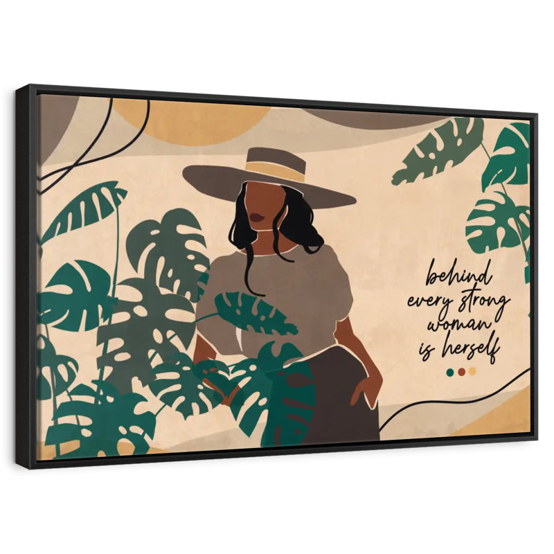 Derrière chaque femme forte I, Cadre flottant noir, 43 po x 29 po