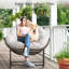Chaises berçantes d'extérieur pour patio, très grande chaise berçante Papasan d'intérieur avec coussin rembourré