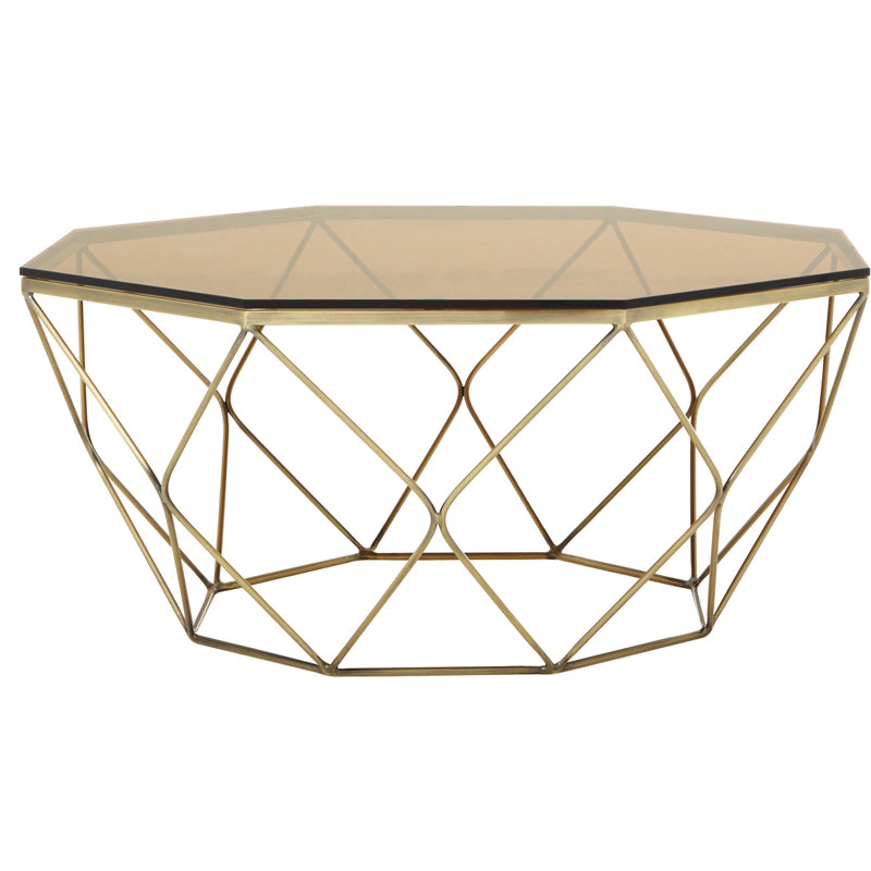 Fultz Solid Coffee Table, Amber Smoked, Bronze