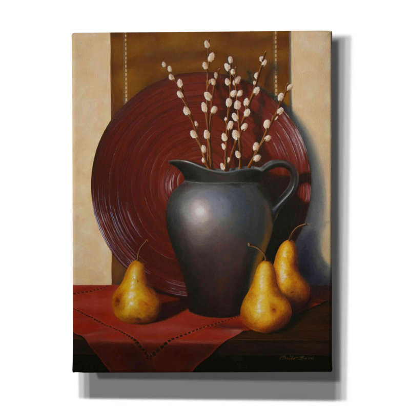 «Aditi Still Life With Black Vase On Canvas» par Cecile Baird, H 34 po x l 26 po x P 1,5 po
