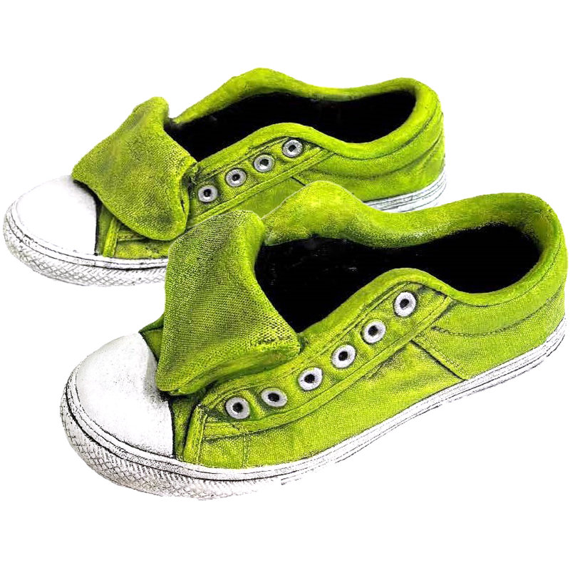 11" Cement Lime Sneaker Planters, 2 Assorted, Green