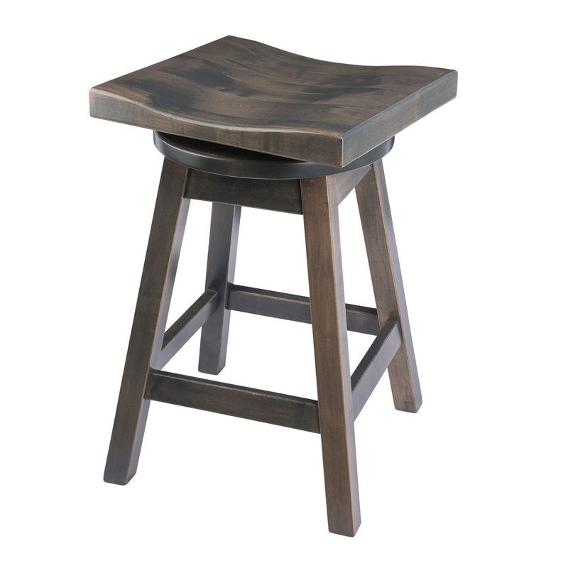 Campton Swivel Solid Wood Counter Stool, Antique Slate, Bar Stool (30" Seat Height)