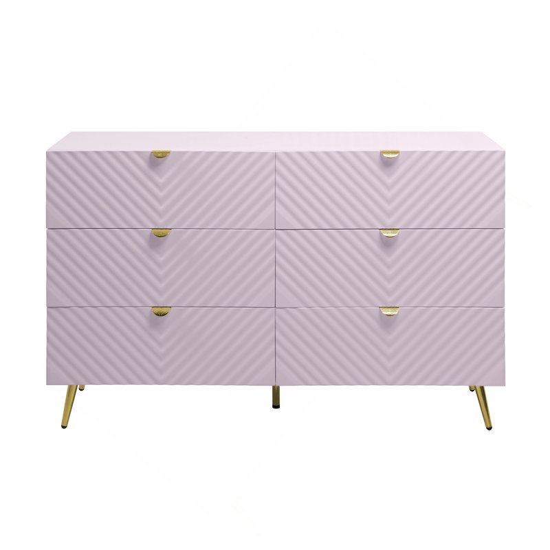 Commode rose à finition ultrabrillante