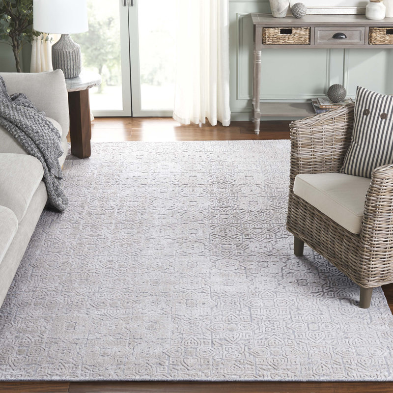 Mir641 Area Rug In Silver, Rectangle 6' x 9'
