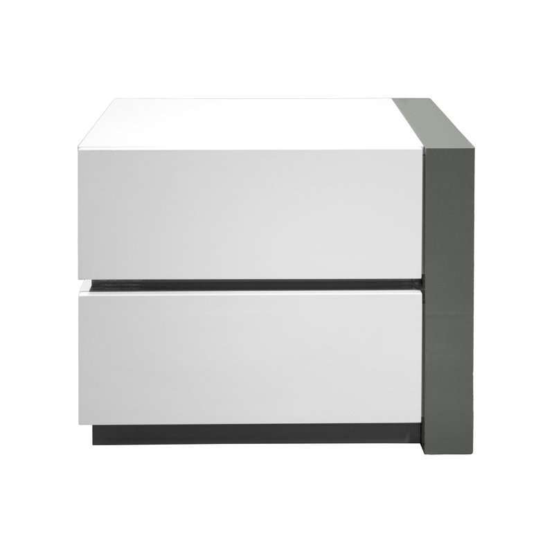 Kajal 25" White Nightstand (Right Facing) , Right Facing