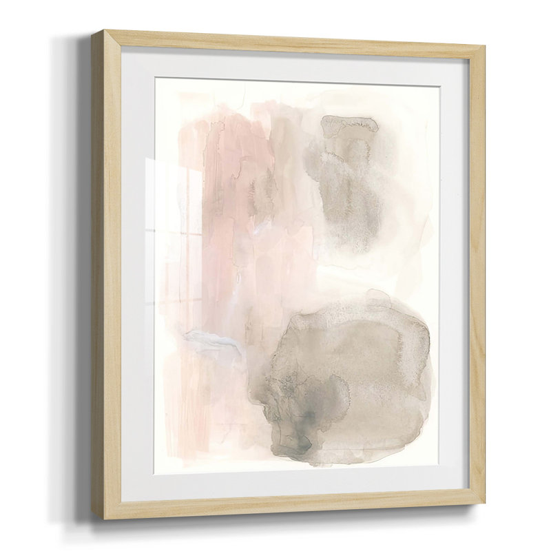 Rose stalagmite II, Papier avec cadre naturel, Blanc
