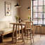 Table de bar ronde en bois clair