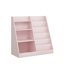 Bibliothèque pour enfants 4 niveaux en bois rose avec bac de rangement pour jouets