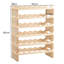 Treyton 36 Bottle Solid Wood Floor Wine Bottle Rack in Beige