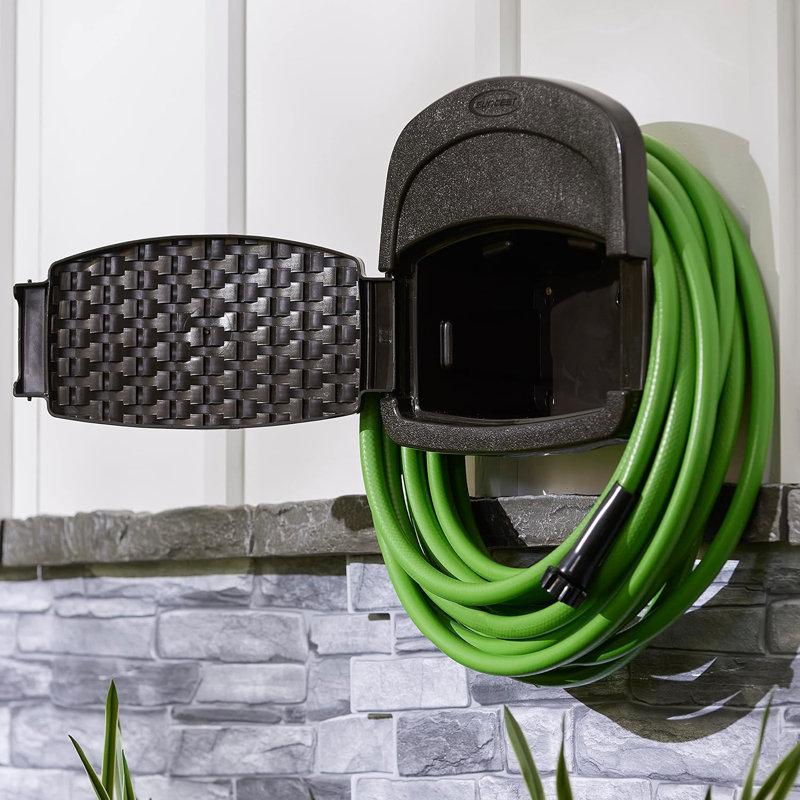 Suncast Hose Hangout 150 ft. Wall Mounted Hose Hanger in Brown