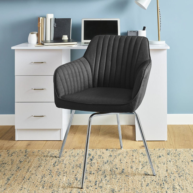Latitude Run Dotir Office Chair, Black, Chrome