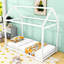 Twin Size Wooden House Bed with Roof-1284652040