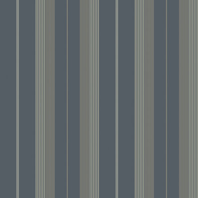 Papier peint à rayures bleu marine Herrgârd