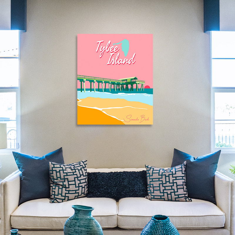 Tybee Island, Savannah Georgia, impression sur toile tendue, H 24 po x l 20 po x P 1,5 po