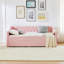Lit de jour avec lit gigogne et rangement latéral, lit rembourré avec dossier capitonné, cadre de lit pour chambre d'amis, maison, chambre à coucher-899232927-899232898