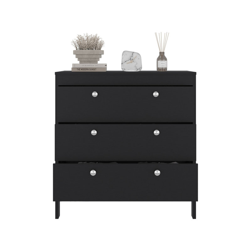 Commode de rangement moderne à 3 tiroirs, pour chambre à coucher, salon, couloir, Wenge
