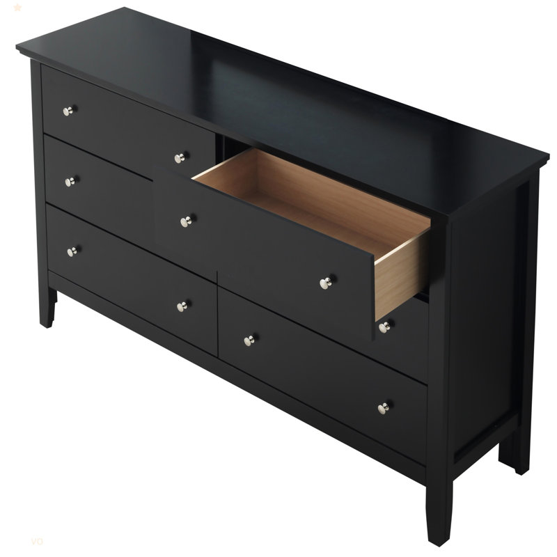 Commode, tiroir durable, Noir