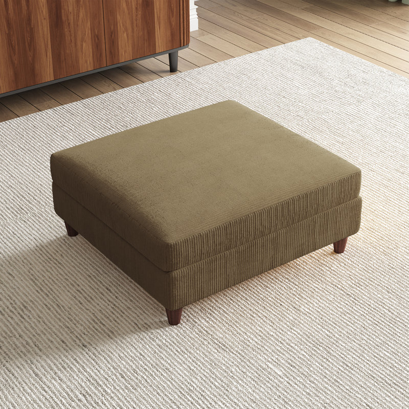 Mordecai 97Cm Wide Square Footstool Ottoman, Camel
