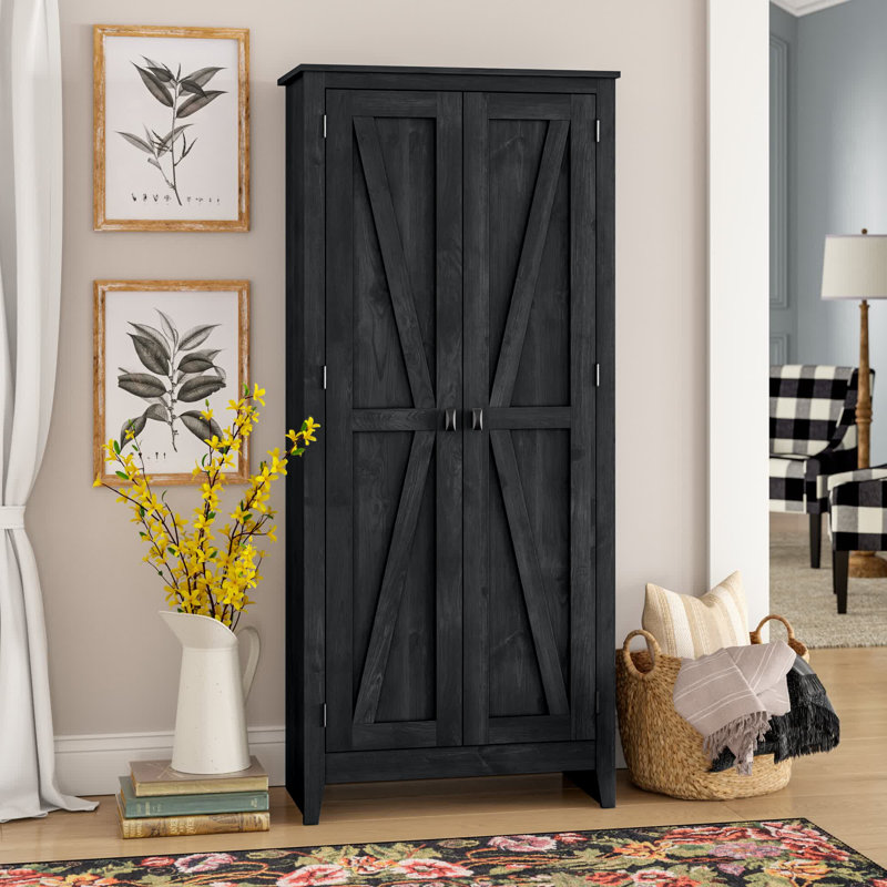 Armoire de rangement à 4 tablettes de 31,5 po de largeur Quast, Chêne recyclé