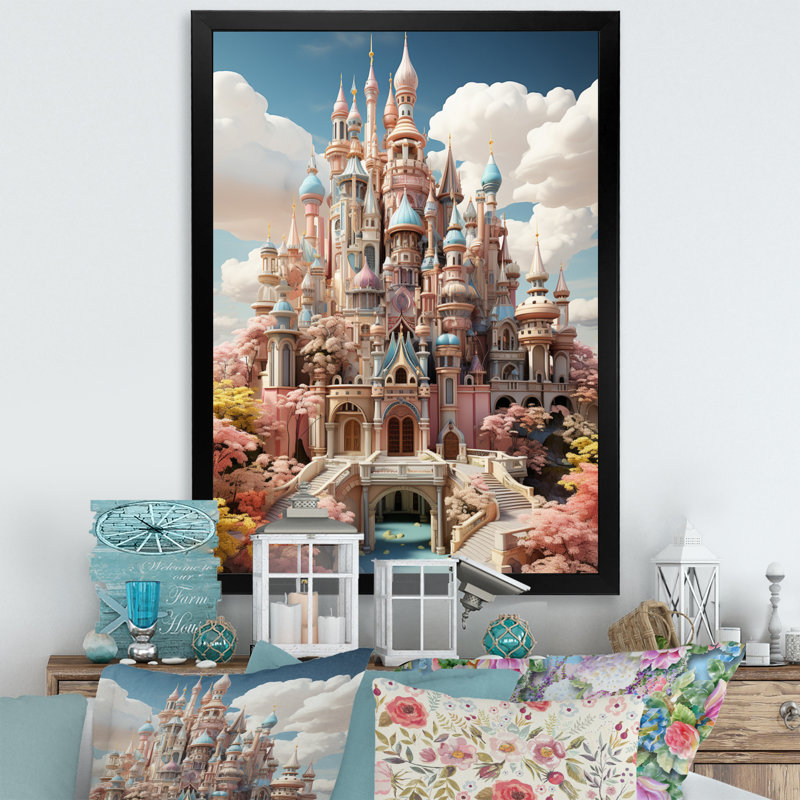 «Fayia Castles Whimsical Wonder Pastel V», reproduction, Cadre photo noir, H 20 po x l 12 po x P 1 po
