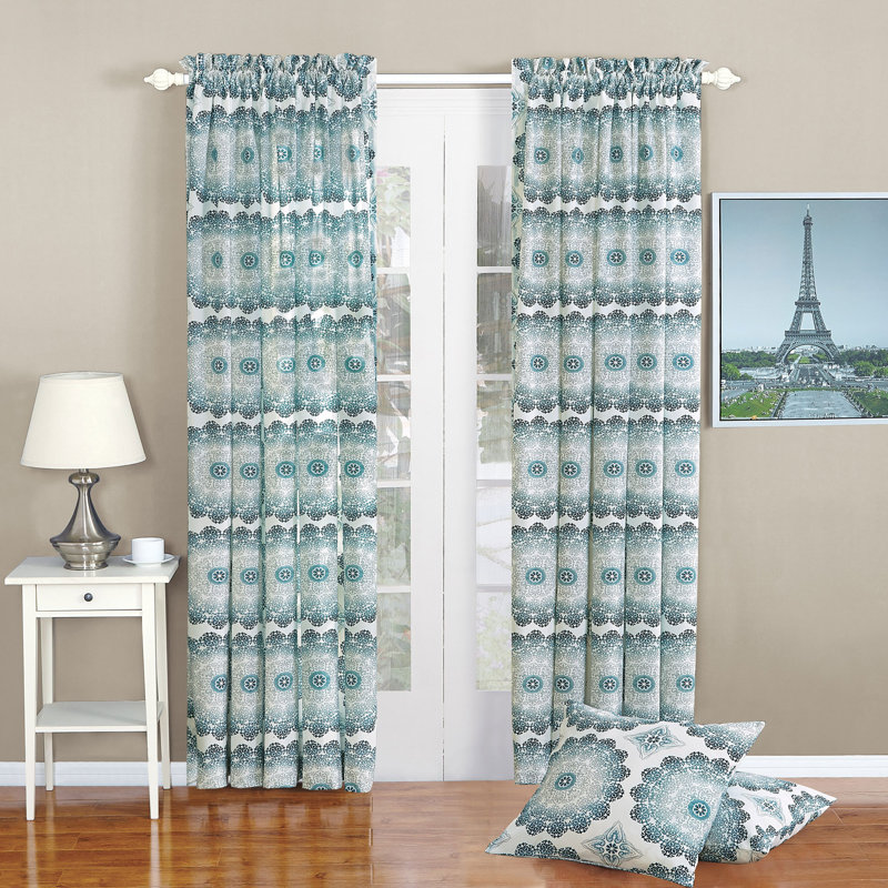 Delia Semi Sheer Curtain Pair, Midnight, 70" W x 84" L