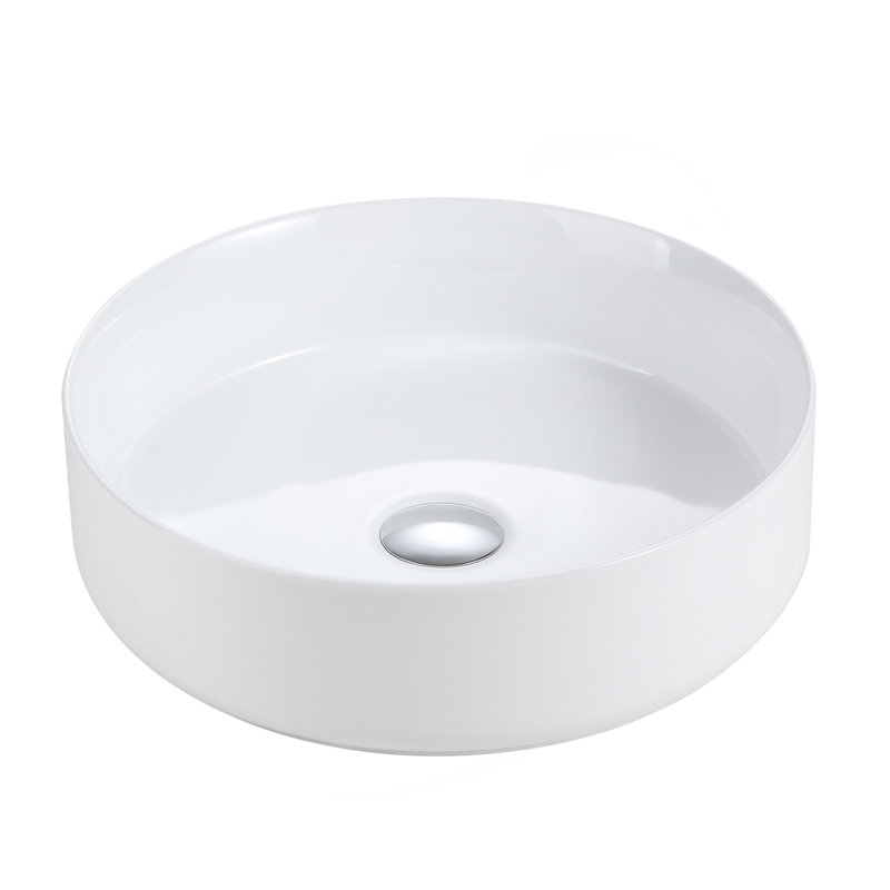 Bassin intégré en céramique blanche, drain non inclus