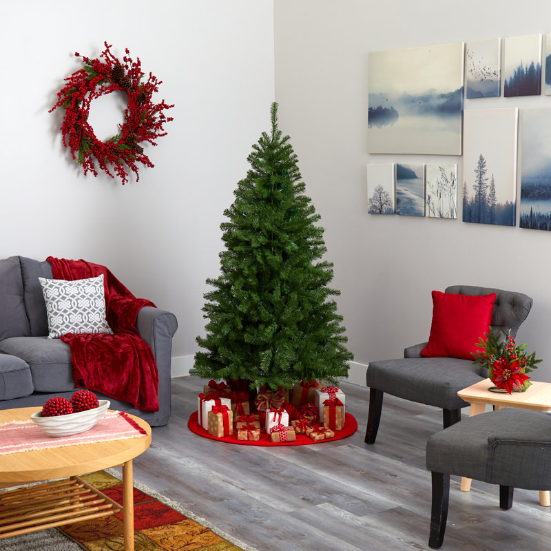 Lighted Artificial Pine Christmas Tree, 6' H