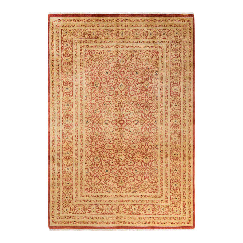 Tapis unique rouille noué à la main de 6 pi 3 po x 9 pi 2 po Keenan