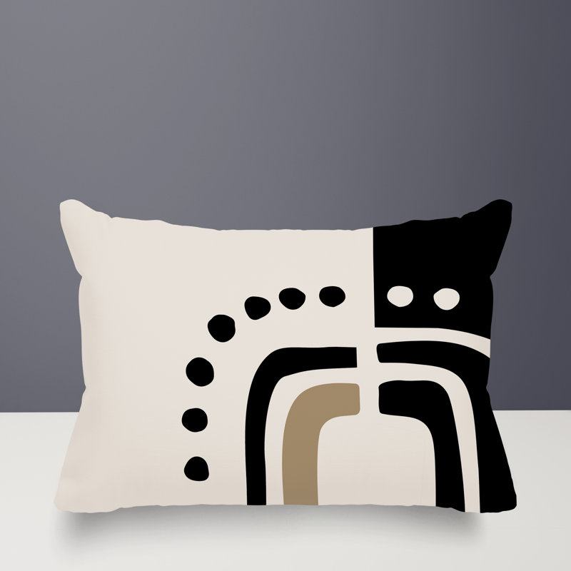 Coussin lombaire réversible intérieur / extérieur Sofi Minimalist, H 18 po x l 25 po, Noir, noir, noir, noir