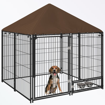 Cage pour chien avec cadre en métal