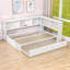 Lit de jour double en métal avec espace de rangement et ports USB-105503626