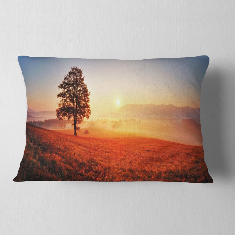 Coussin lombaire paysage et soleil