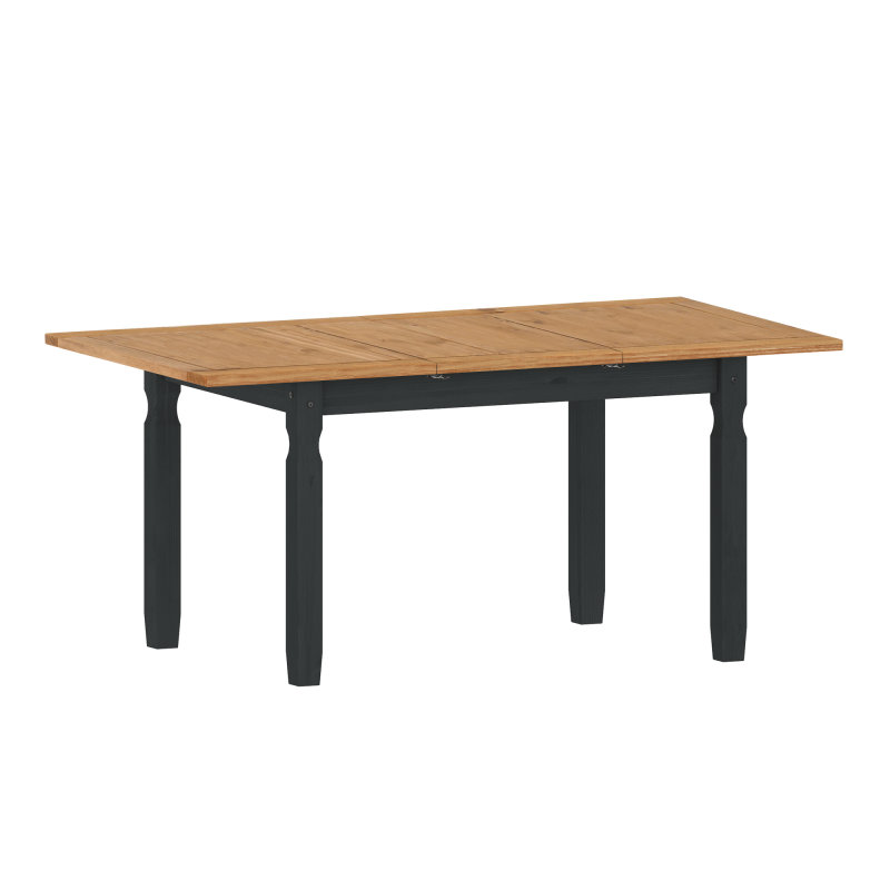 Extendable Pine Solid Wood Dining Table, Charcoal 