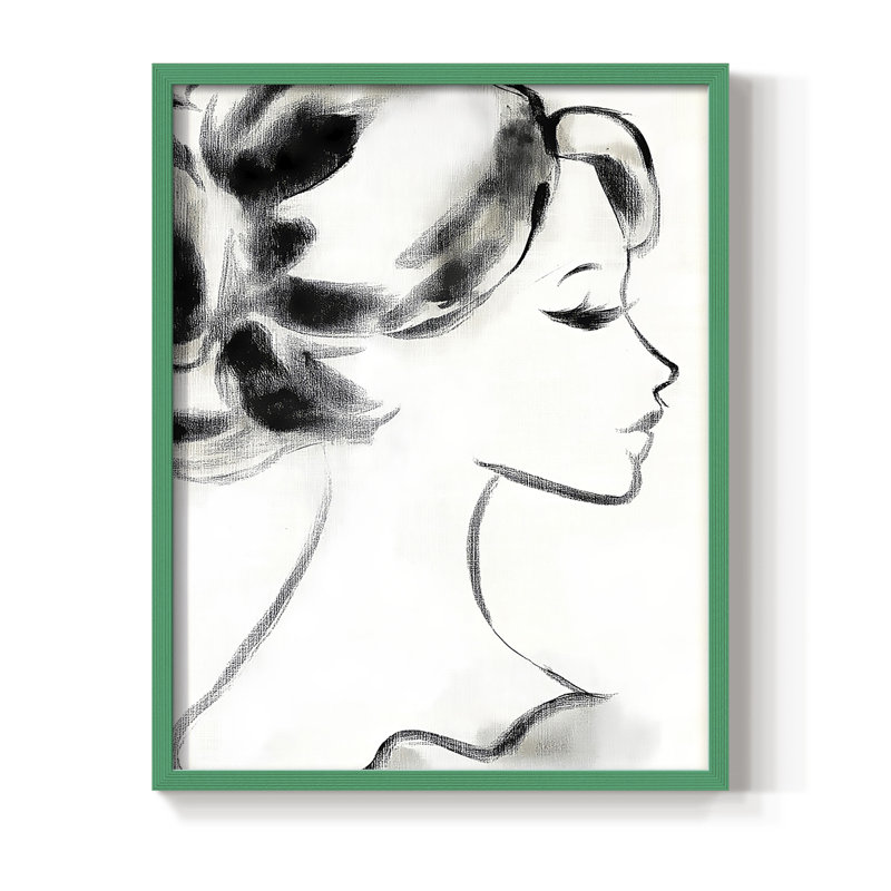 Reproduction encadrée WOMEN Series CLXIV - bois massif, H 21 po x l 17 po, Vert