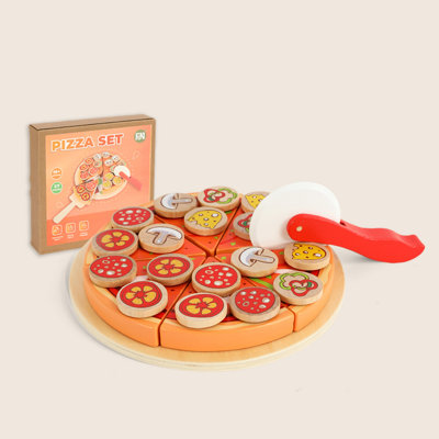 Freniland - Ensemble de pizza en bois - Jeu de cuisine interactif pour enfants de 18 mois et plus