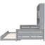 Lit de jour en bois avec lit gigogne simple, armoire et tablette de couleur gris-410159890