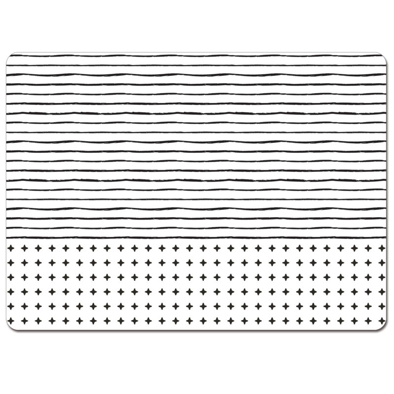Somu Lines Decorative Hardboard Placemats with Protective Cork Backing